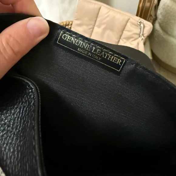 Genuine leather calf hair made in Italy Leopard Print  gold Chain Shoulder Bag - Picture 7 of 10